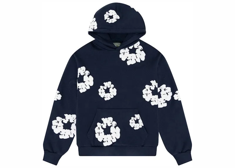 Stretchy Elastic Collar Denim Tears Cotton Wreath Sweatshirt Navy