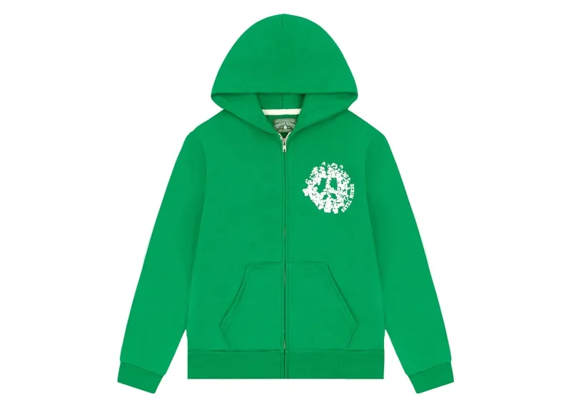 Denim Tears Denim University Zip Hoodie Green Double stitching