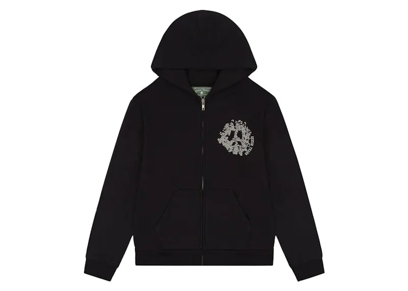 Laser Cutting Laser-Cut Denim Tears Denim University Zip Hoodie (Ss24) Black