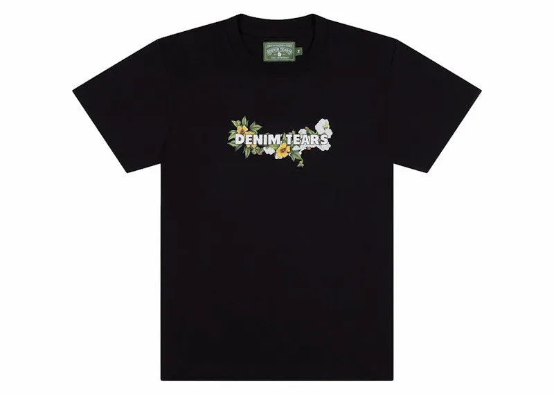Denim Tears Logo Tee Black Collar Style Anti-allergic