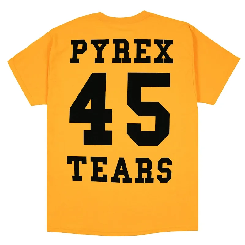 Beaded details Lace Denim Tears Pyrex Tears T-Shirt Yellow