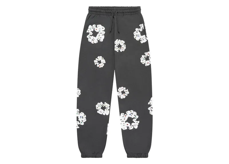 Denim Tears Rhinestone Cotton Wreath Sweatpants Vintage Black Fitted budget-friendly