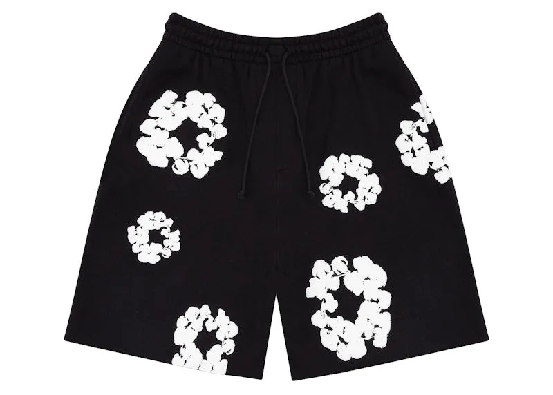 Denim Tears The Cotton Wreath Shorts Black Metallic accents