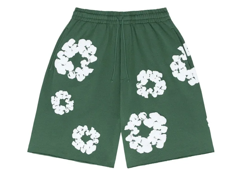 Denim Tears The Cotton Wreath Shorts Green High-Tensile Strength