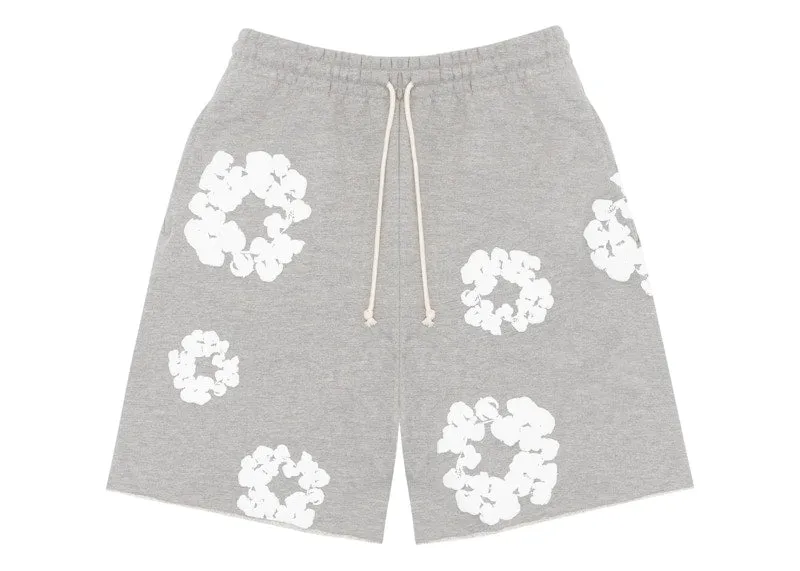 Smooth Finish Denim Tears The Cotton Wreath Shorts Grey