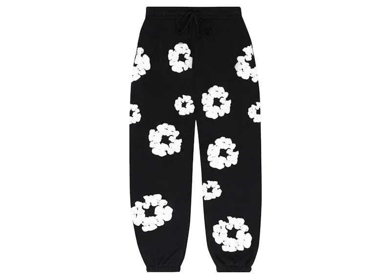 Denim Tears The Cotton Wreath Sweatpants Black Low Waist