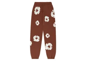 Embroidered Denim Tears The Cotton Wreath Sweatpants Brown
