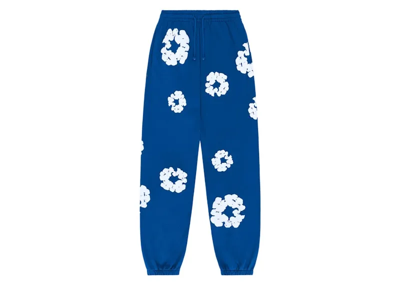 Denim Tears The Cotton Wreath Sweatpants Royal Blue Long Sleeve moisture - wicking