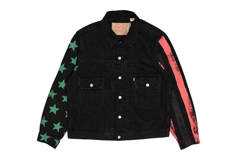 Hem Design Sturdy Build Denim Tears X Cpfm 4Th Of July Denim Plant Jacket Black
