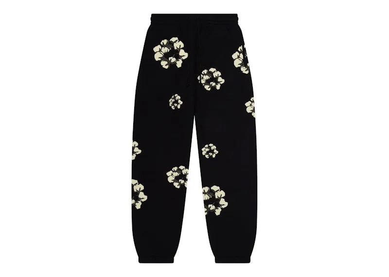 Washable Lining Minimalist Design Denim Tears X Cpfm Cactus Tears Wreath Sweatpants Black
