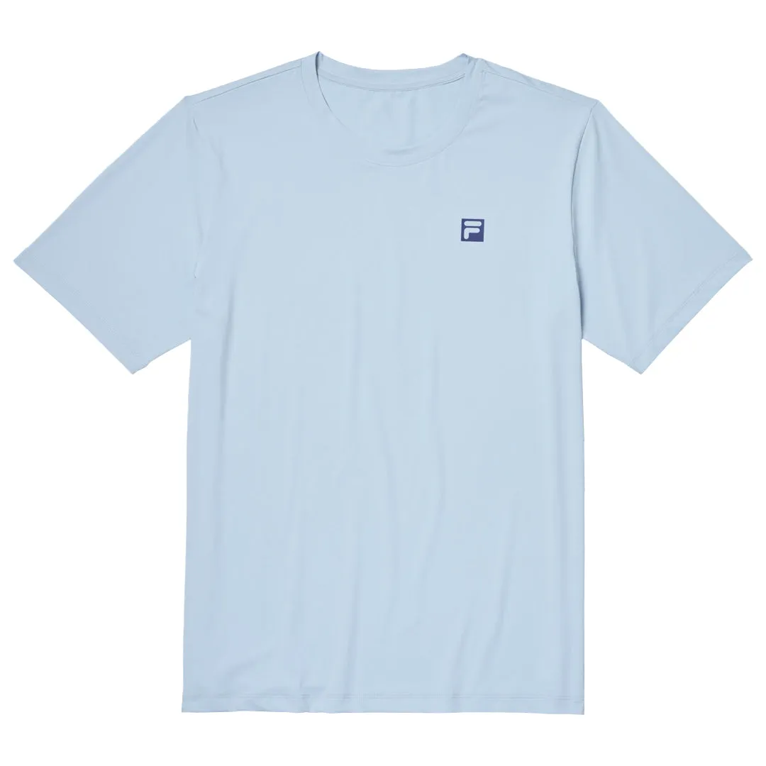 Premium Look Wrinkle-Resistant Designer Fila Men's Volley Core Tee - Light Blue
