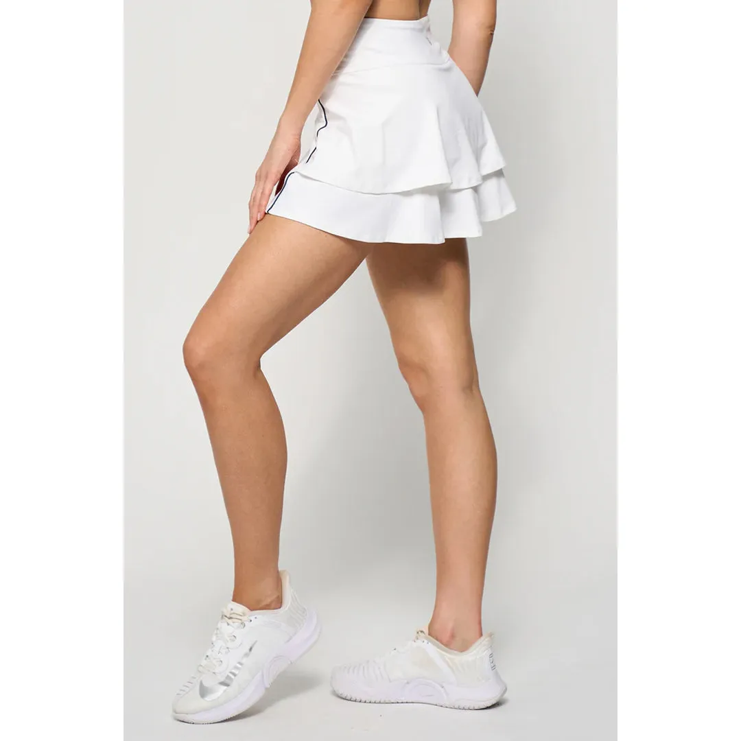Elastic Versatile Design Designer Lija Women's The One To Beat Ally 14" Skort - White