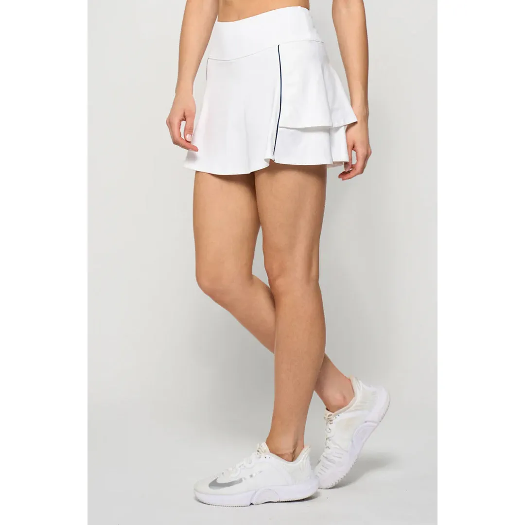 Designer Lija Women's The One To Beat Ally 14" Skort - White Half Length Flared-Leg