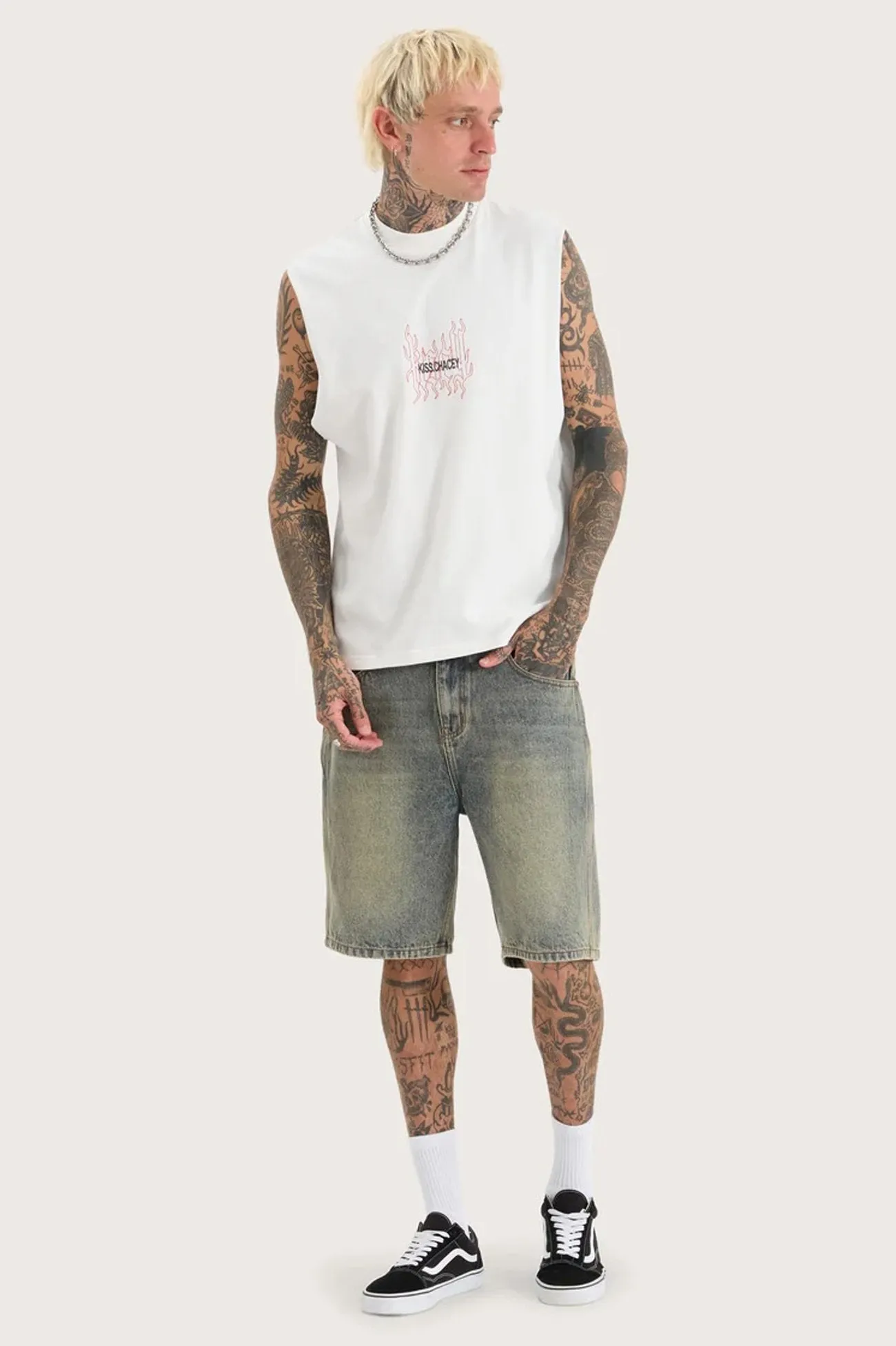 Destructed Street Muscle Natural White Finish - smooth cylindrical