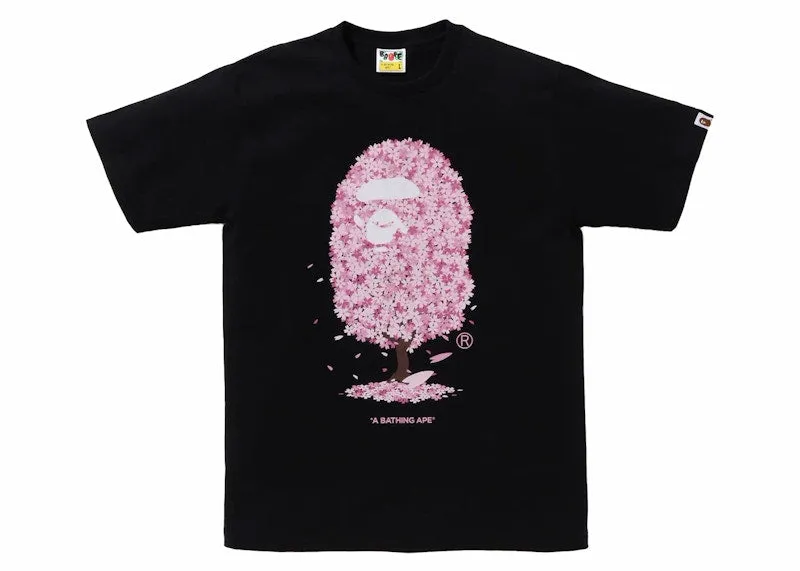 Bape Sakura Tee (Ss24) Black Elegant Look Breathable Lining