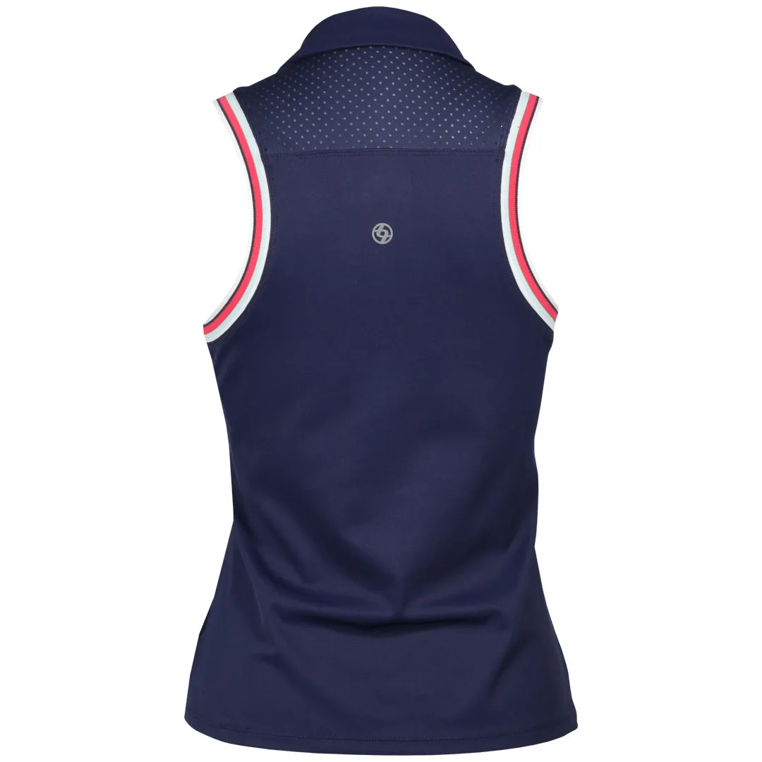 Detachable parts Lija Women's The One To Beat Slice Polo - Marine crew neck