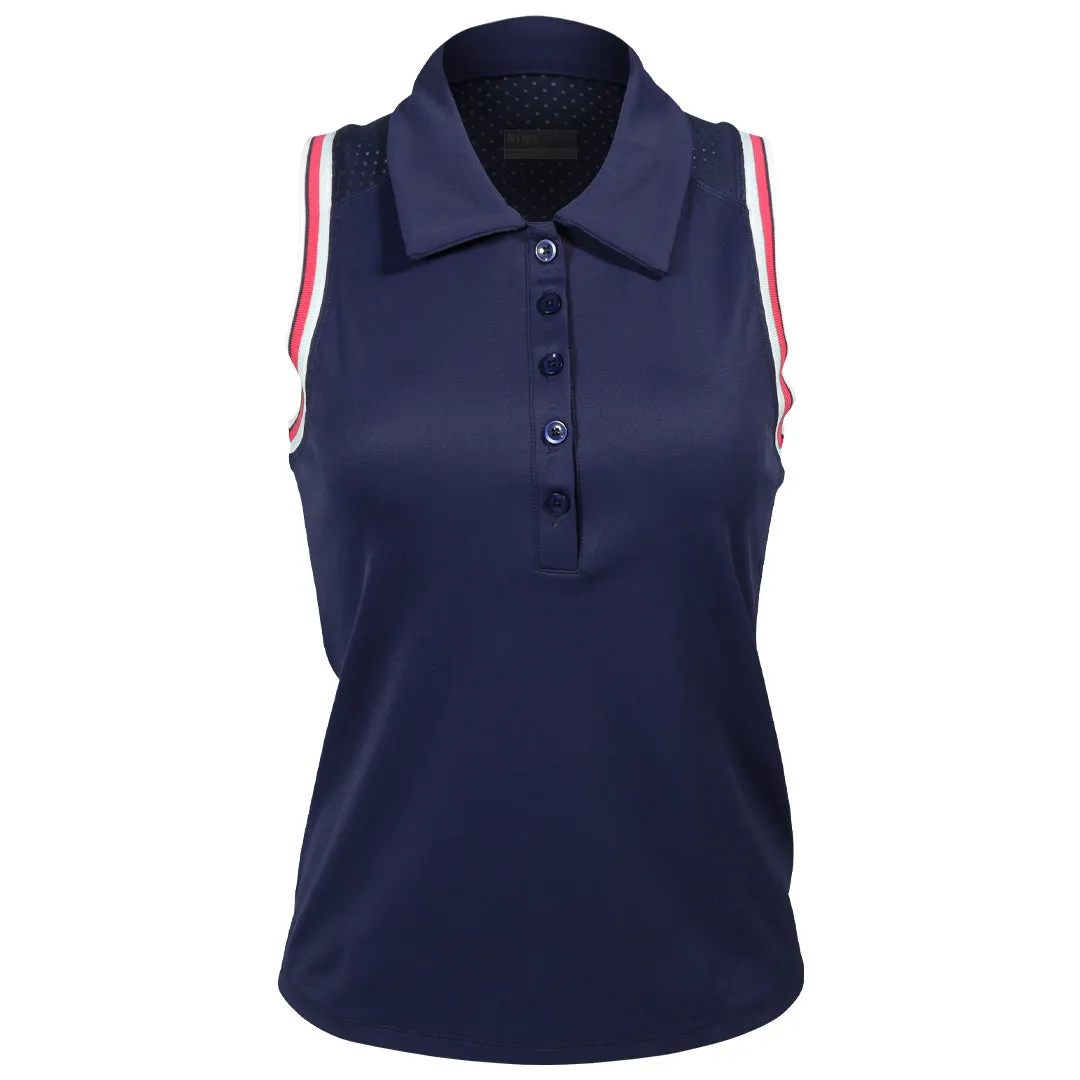 Detachable parts Lija Women's The One To Beat Slice Polo - Marine waterproof Rayon