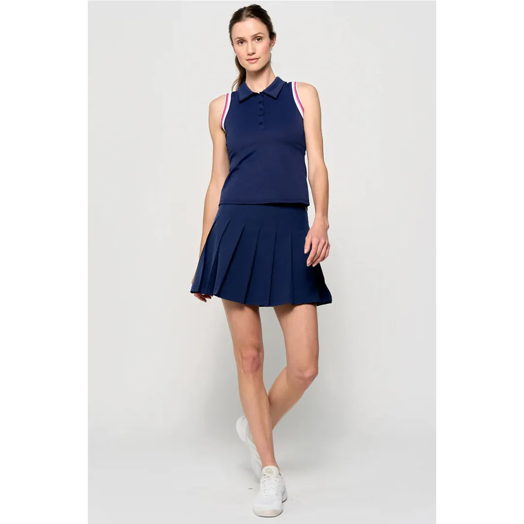 Thick Fabric Detachable parts Lija Women's The One To Beat Slice Polo - Marine