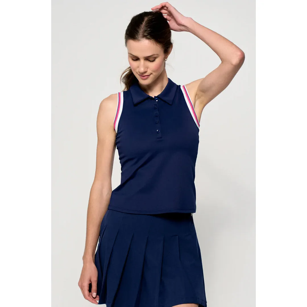 Detachable parts Lija Women's The One To Beat Slice Polo - Marine Pull-On