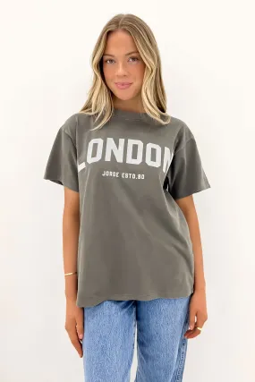 Polka Dot Pattern City Fashion London Tee Charcoal