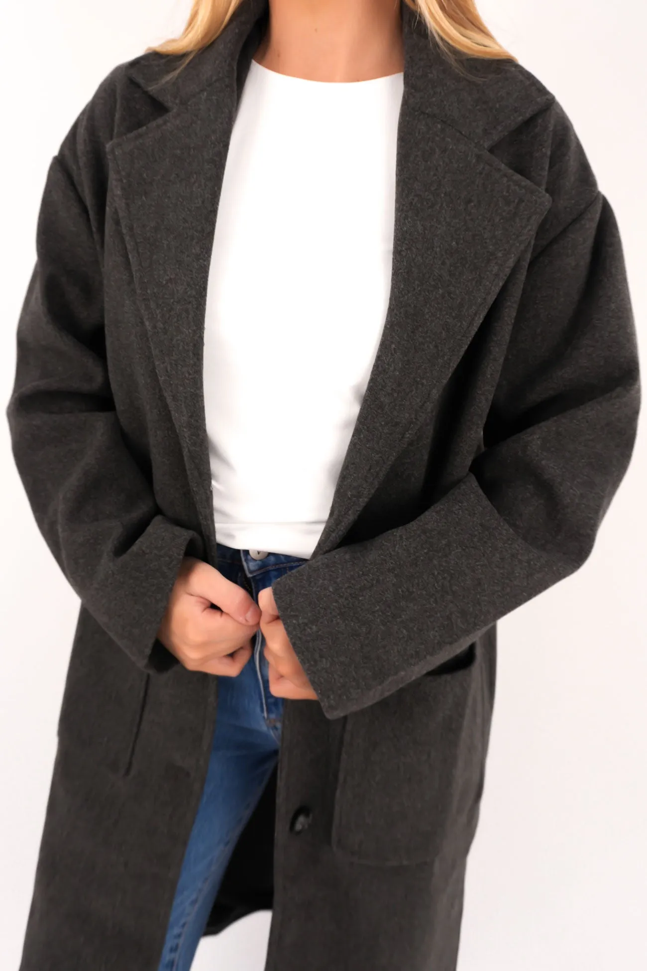 Dion Coat Charcoal Insulated Core Technology Adjustable Cuffs