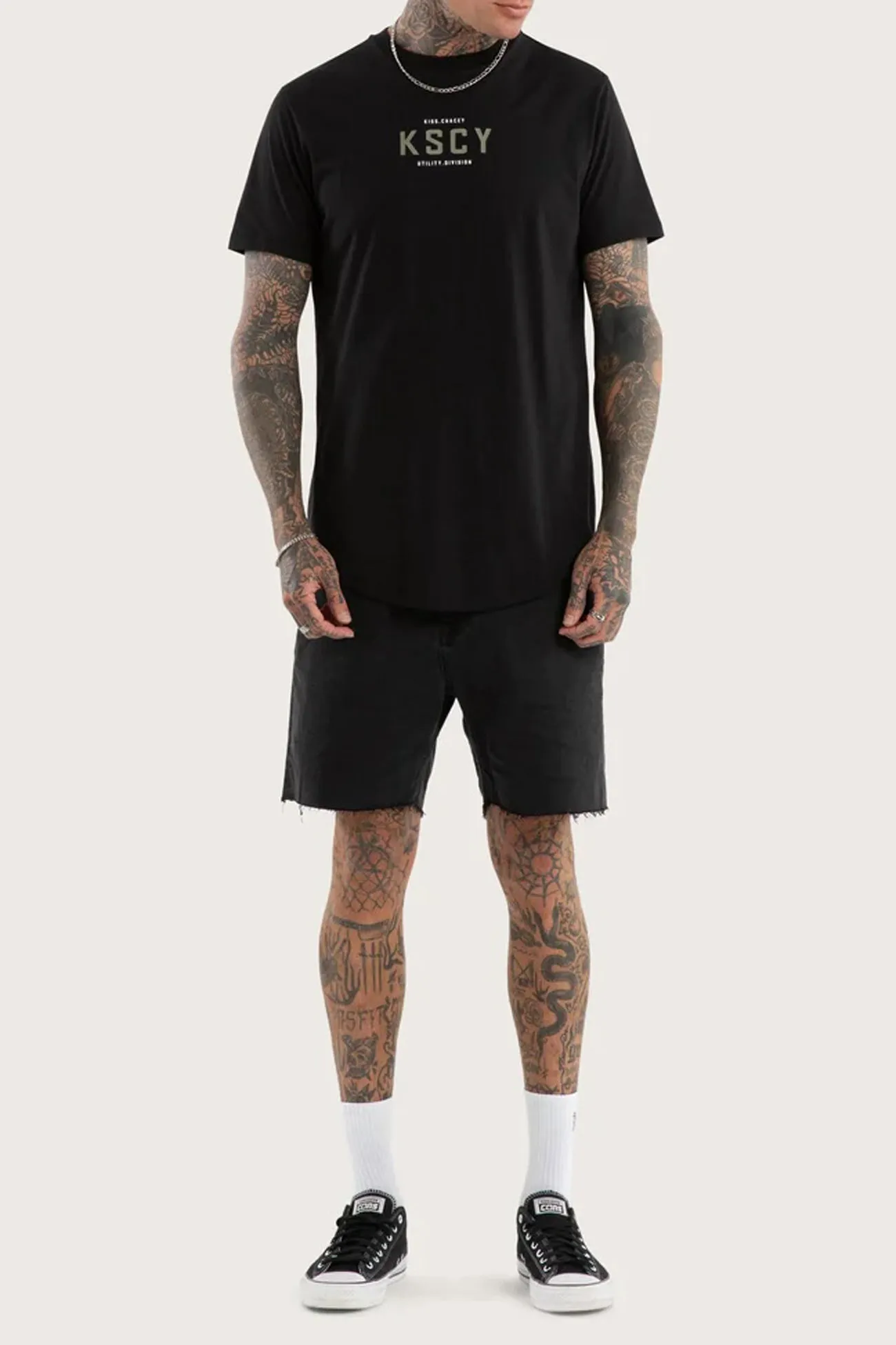 Practical Comfort Silk combination Division Dual Curved Tee Jet Black