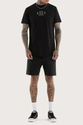 Division Dual Curved Tee Jet Black Vibrant Prints Chilly Wear