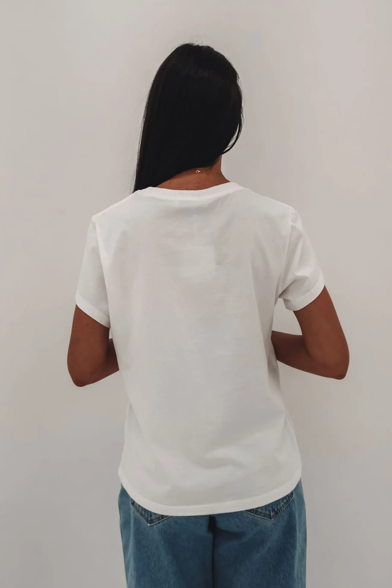 Preppy simple design Domani Tee White
