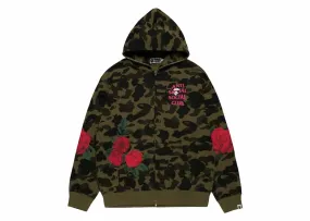 Bape X Anti Social Social Club Full Zip Hoodie Green Pleated Adjustable Structure