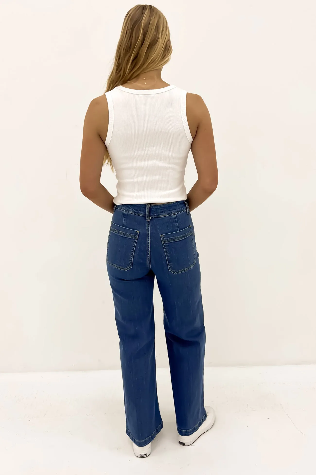Leith Denim Jean Dark Blue Low Impact Processing Cool Texture
