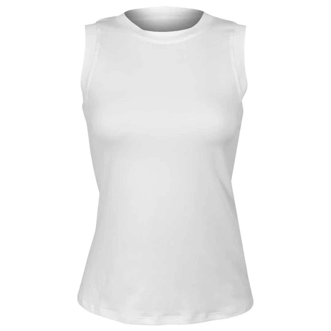 Cashmere material Double-stitched MPG Women's Pace Tank - Brilliant White