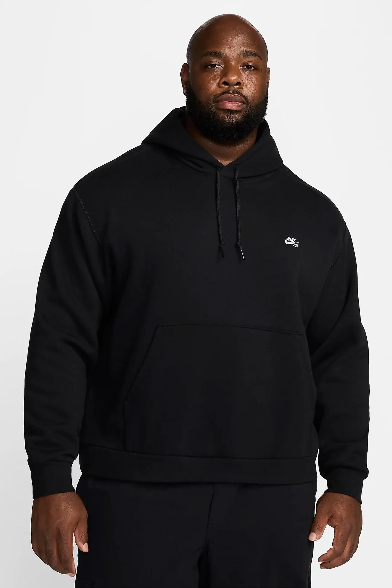 Snag Proof Surface Flexible Shoulder Panels Nike SB Hoodie Black White
