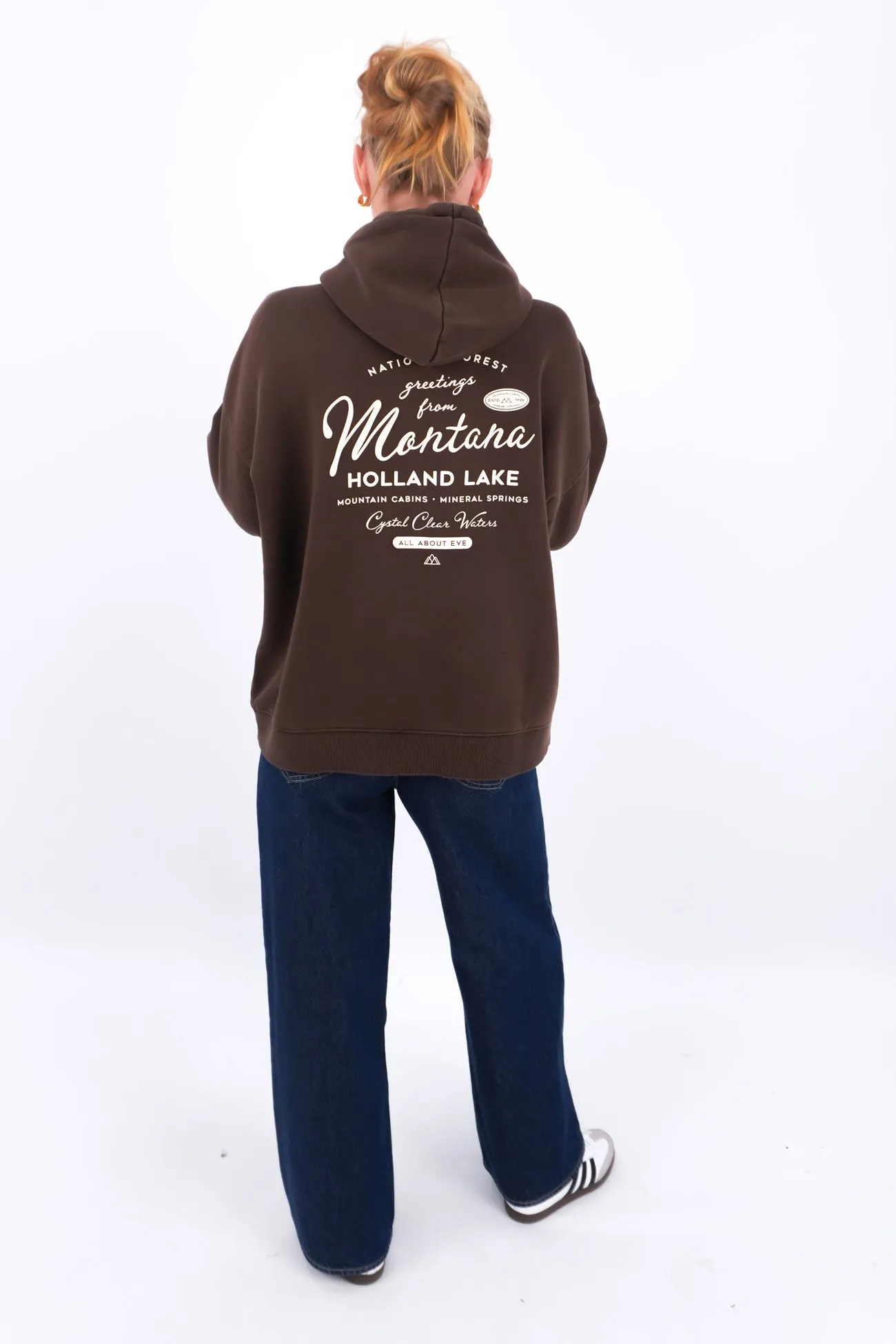 Bonded seams Montana Relaxed Hoodie Brown