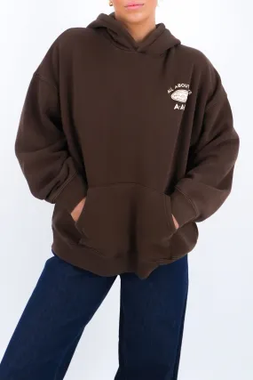 Slip Resistant Grip Winter Layers Montana Relaxed Hoodie Brown