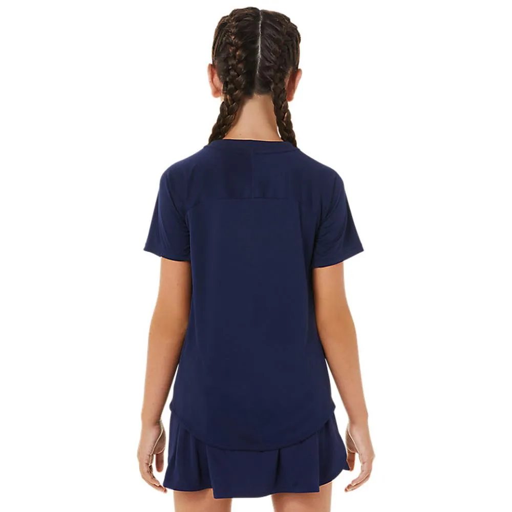 Tapered design Seamless construction Asics Girls Tennis Short Sleeve - Peacoat
