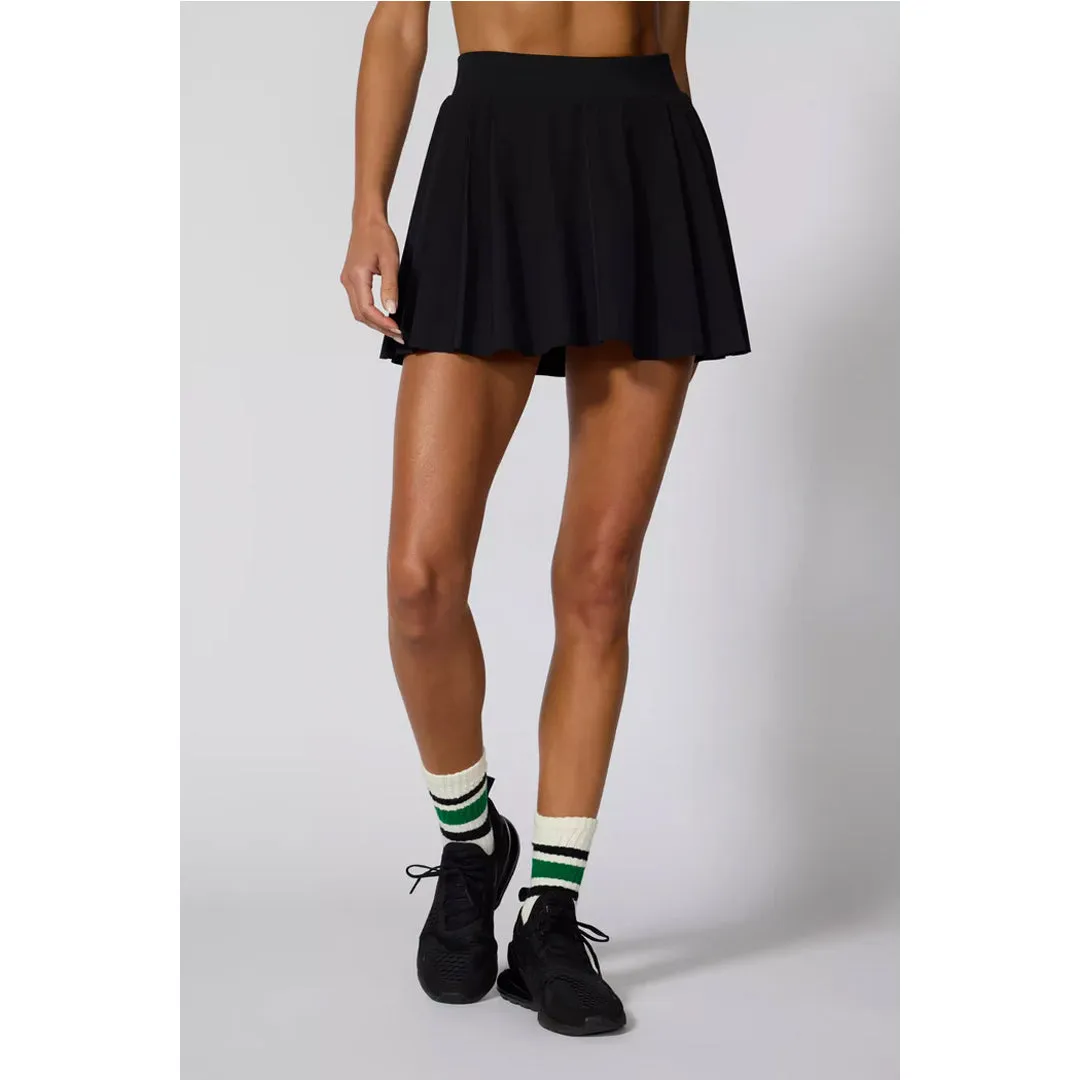 Drawstring closure MPG Women's Inspire High Rise Club Skort - Black Weave Smooth Finish