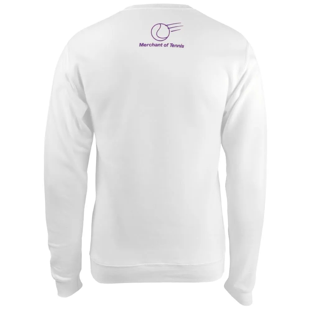 Drawstring Hood Merchant of Tennis Unisex 92 Vintage Crewneck Sweater - White Minimalist Look