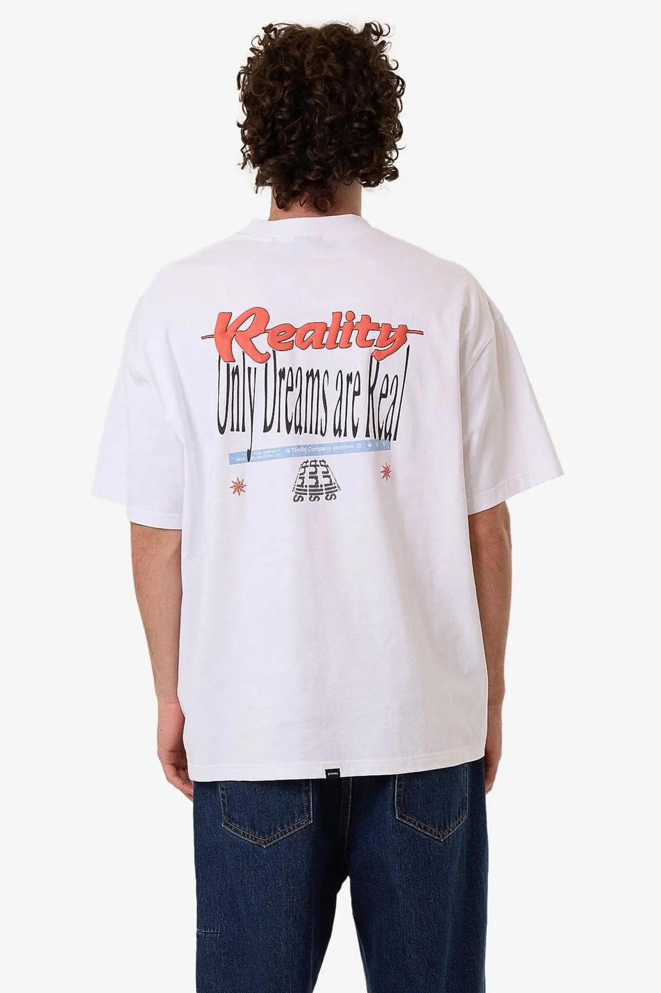 Dream Reality Box Fit Oversize Tee White Versatile Comfort Style High Density Cotton