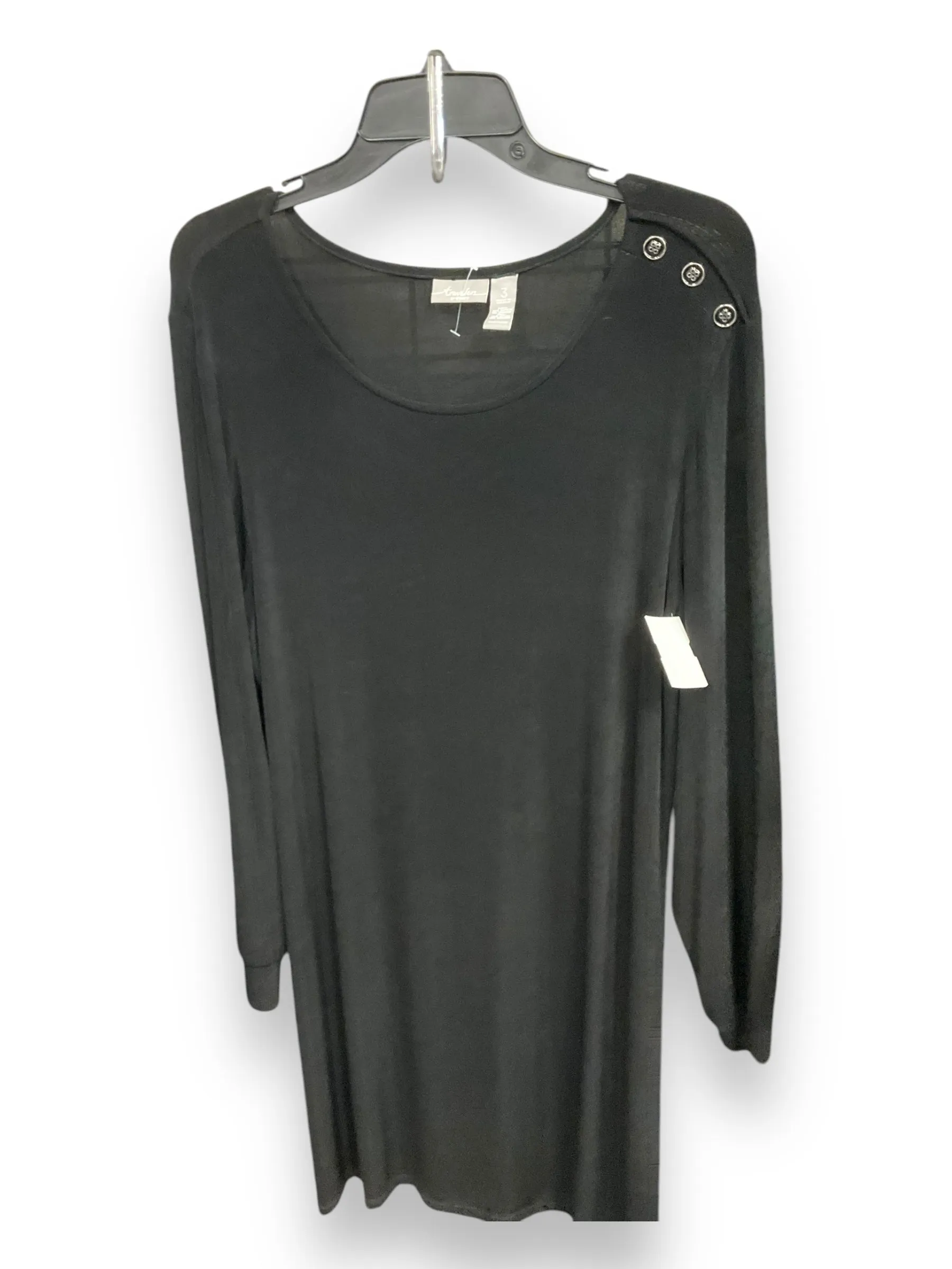 Dress Casual Midi By Chicos In Black, Size: Xl LightweightMaterial