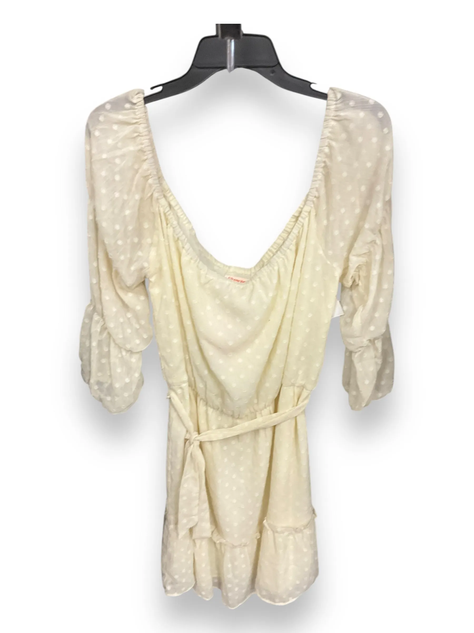 Simple Mood Warranty-Included Dress Casual Midi By Clothes Mentor In Cream, Size: 14
