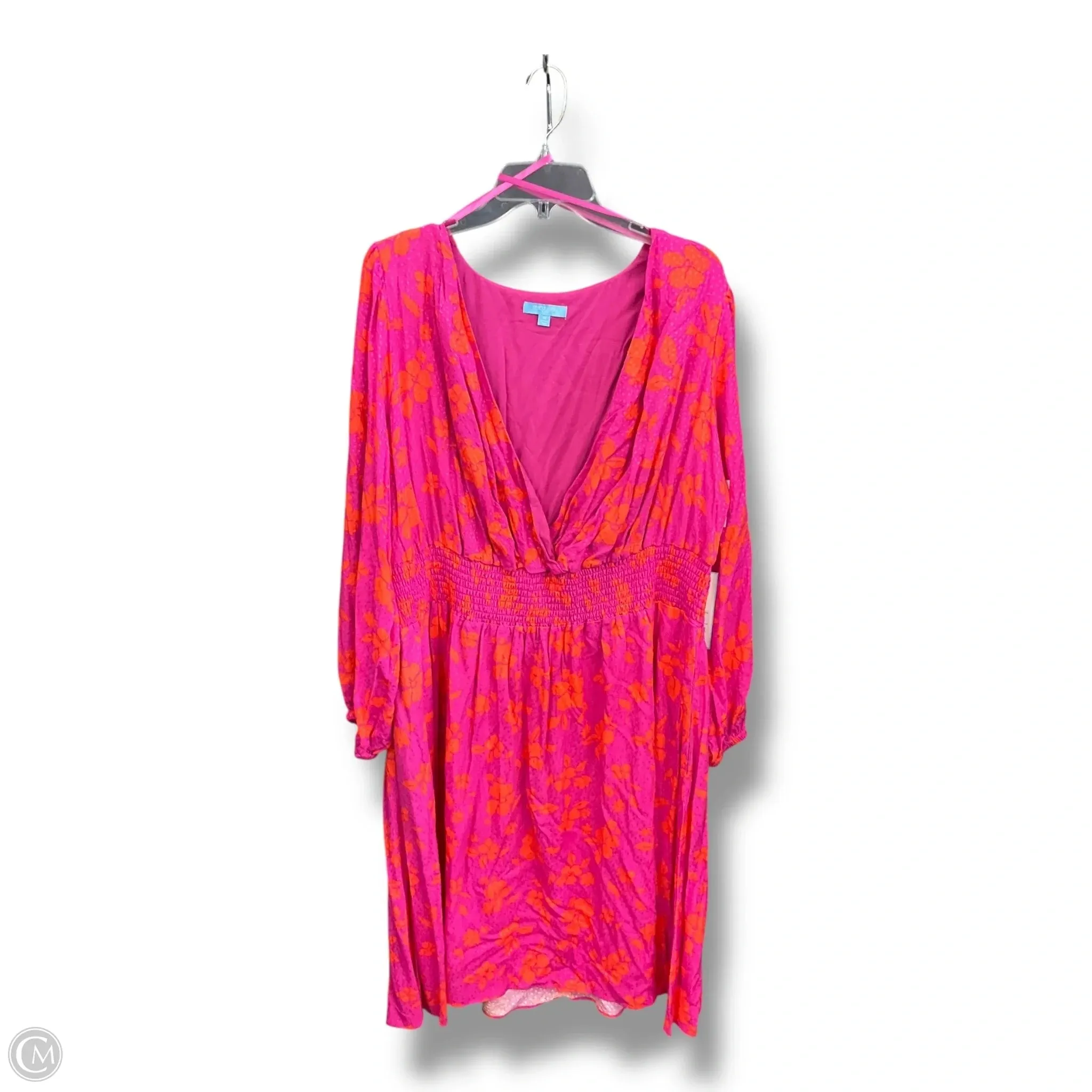 Dress Casual Midi By Draper James In Orange & Pink, Size: 1x Daily Favorite Office Fit
