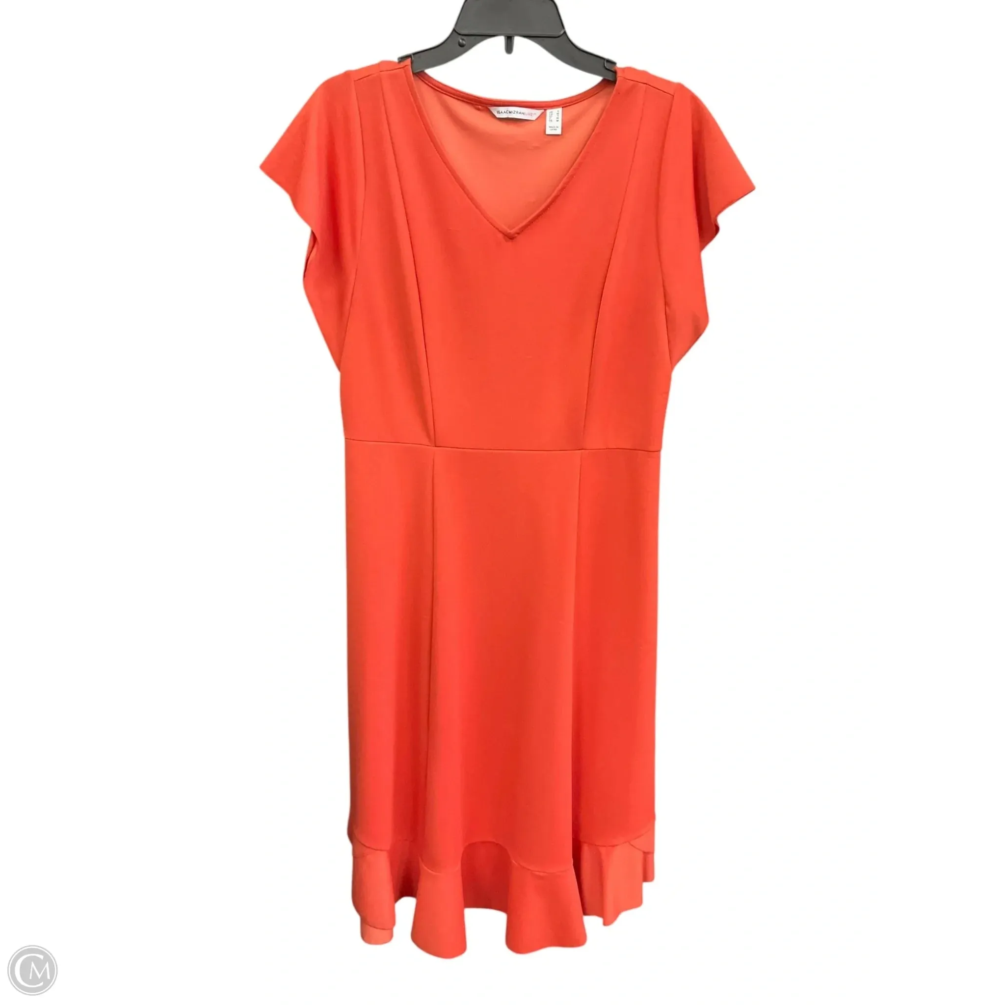 Chilly Day Layers Dress Casual Midi By Isaac Mizrahi Live Qvc In Orange, Size: S