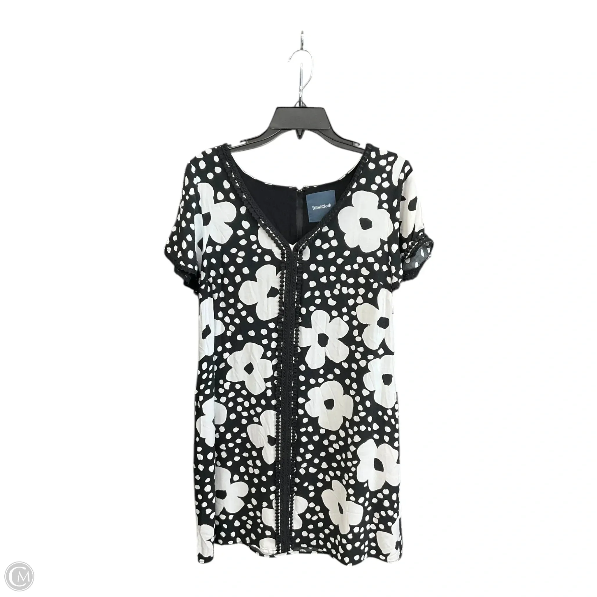 Dress Casual Midi By Modcloth In Black & White, Size: L DoubleLayeredMaterial