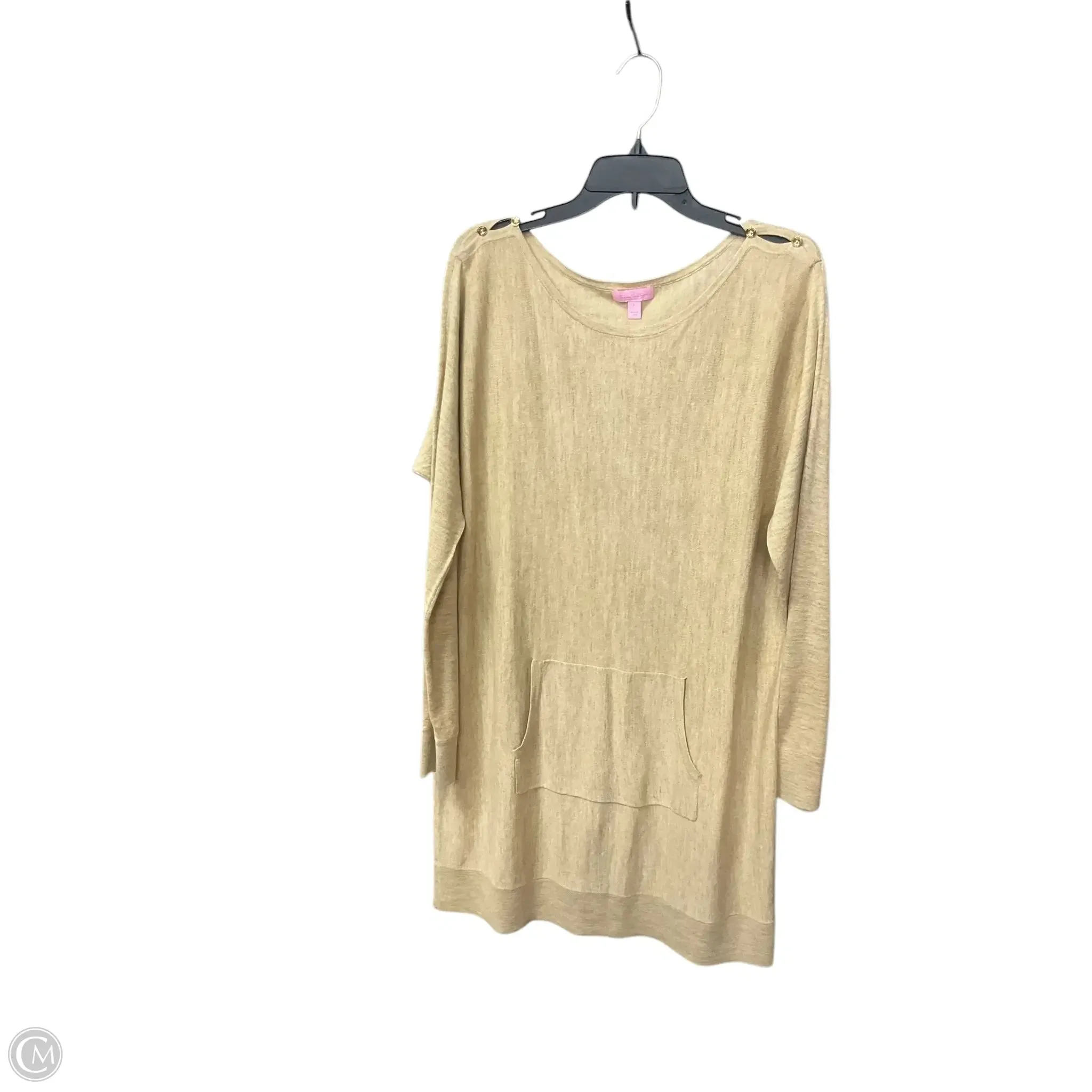Night Charm DurableStitching Dress Designer By Lilly Pulitzer In Tan, Size: L