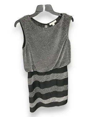 Dress Party Midi By Sandra Darren In Black & Silver, Size: 6 Feminine Design Contemporary Style