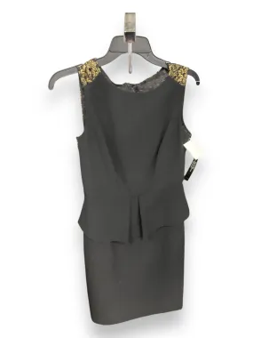 Easy Movement Dress Party Midi By Tahari By Arthur Levine In Black & Gold, Size: 4