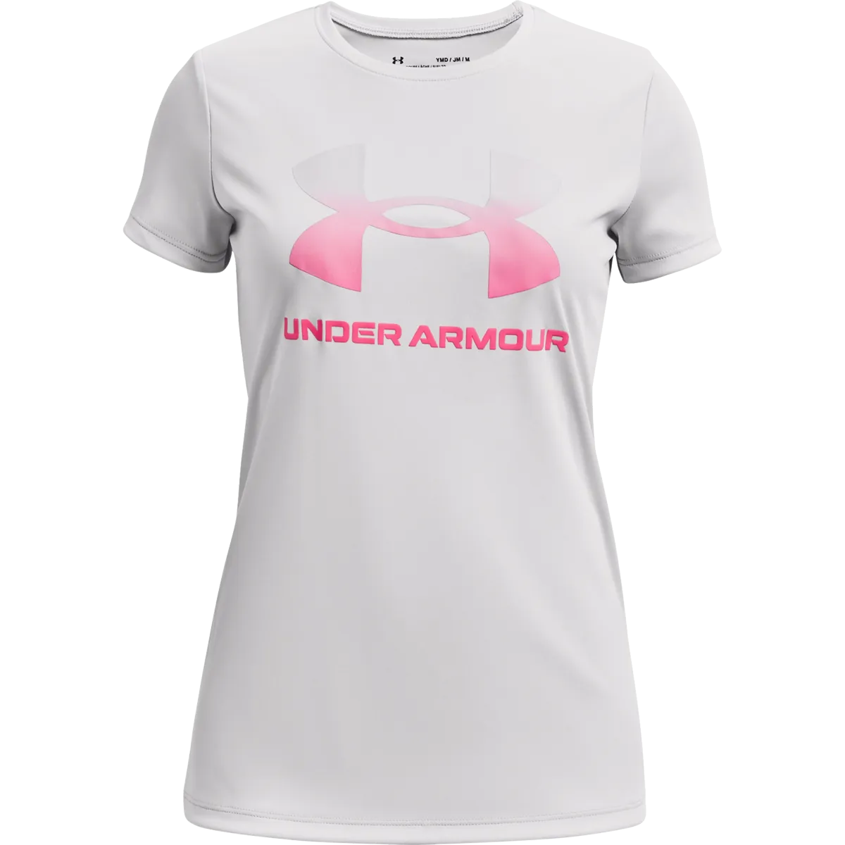 Girls' Tech Ombre Big Logo Short Sleeve Layerable Look Modern and Soft