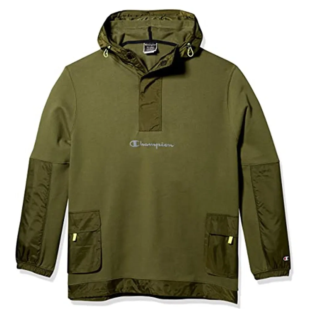 Fitted Design Flare leg Sideline Quarter Zip w/ Woven Piecing Pullover Jacket