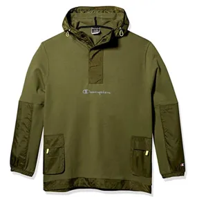 Padding Solid Sideline Quarter Zip w/ Woven Piecing Pullover Jacket