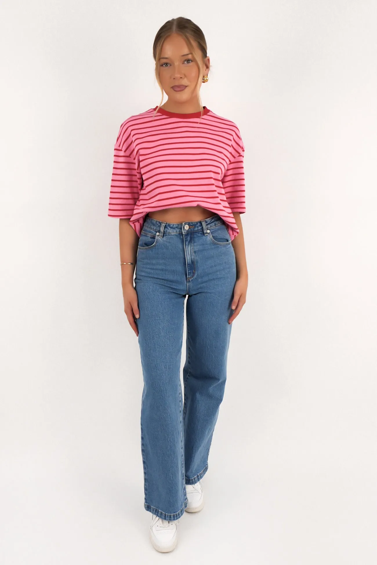 Zora Tee Pink Stripe OdorResistant